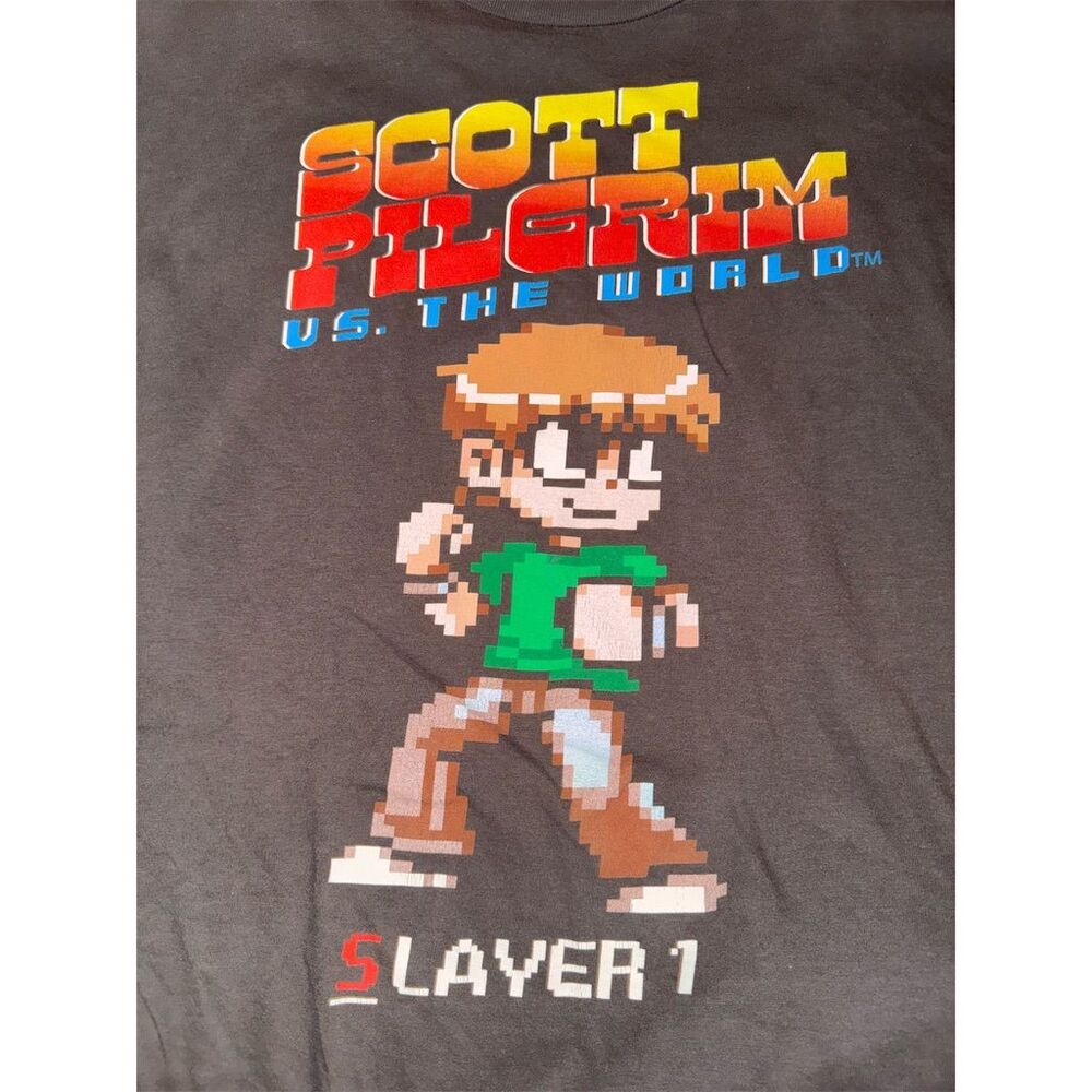 Scott Pilgrim Slayer 1 Vintage Graphic T-Shirt Gray Unisex 2XL - Picture 2 of 4